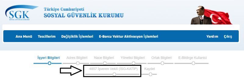 SGK Ekranında E-Bildirge Kullanıcısından Farklı İSG-Katip Yetkilisi Tanımlama